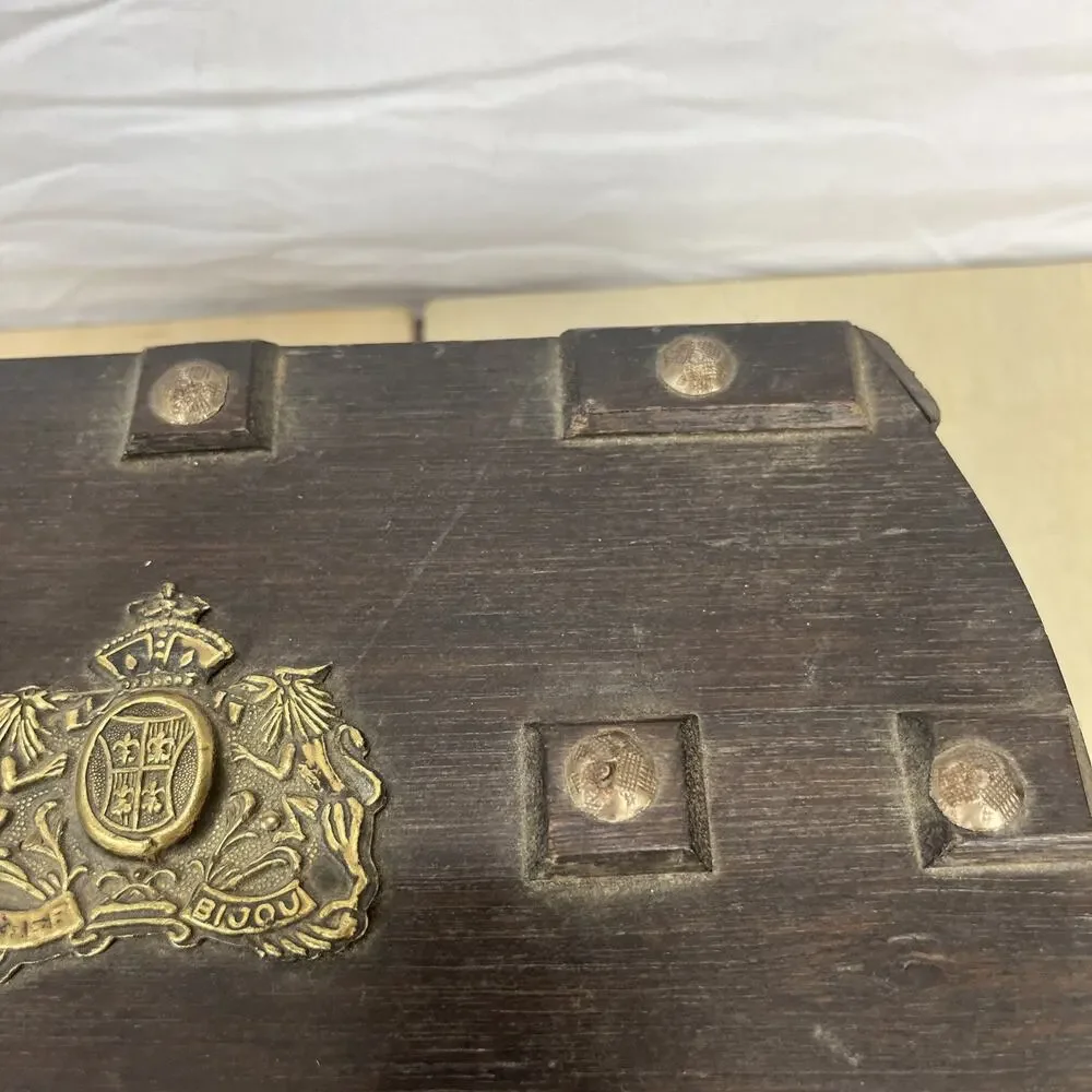 Vintage S. Sper Bijou Valet Jewelry Box Wooden Red Interior